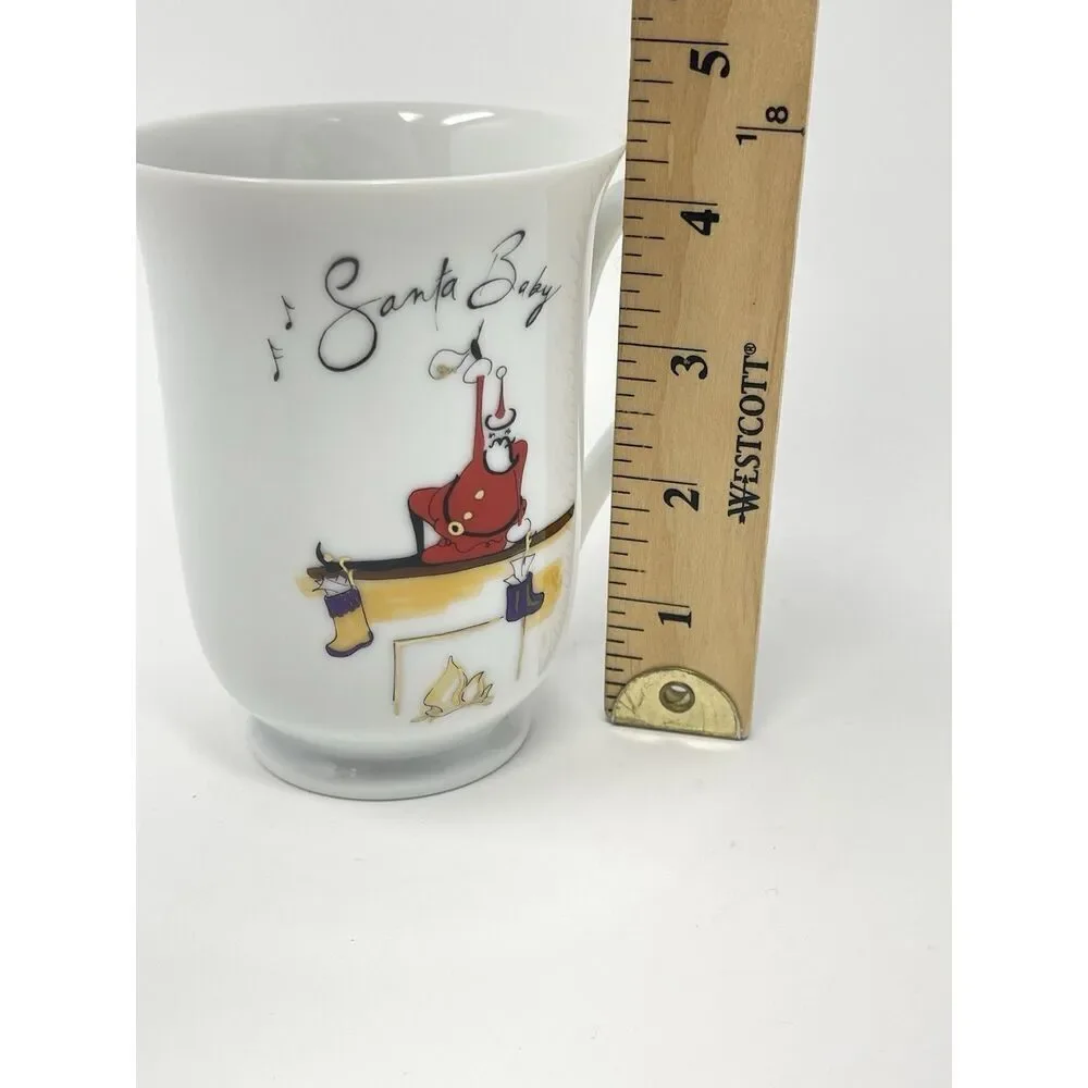 Pottery Barn Santa Baby Christmas Cocoa Coffee Mug Cup Stocking Mantle Chimney